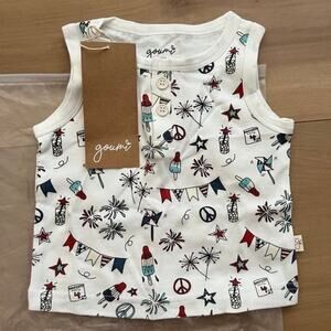 NWT Goumi Kids Baby Tank Top Celebration SZ 12-18 mo Bamboo Organic Cotton